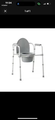 Guardian Steel Folding Commode Compact Heavy Duty Toilet Chair New Free Ship - Image 1 of 4