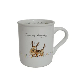 Vintage Hallmark Rim Shots Mug 1985 Dog "I'm So Happy" Funny Coffee Cup Japan - Picture 1 of 8