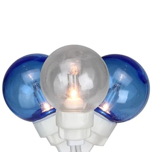 Sienna 100 Blue and White G30 Globe Icicle Christmas Lights - White Wire - Picture 1 of 1