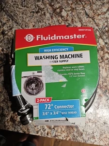 Fluidmaster 3/4"x 6' Stainless Steel High Efficiency Washing Machine Hose - Picture 1 of 5