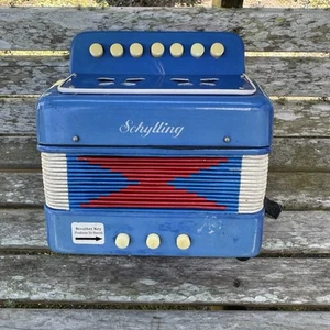 Vintage Blue Schylling Kids Accordian Used, Music Toy, Tested Works. - Picture 1 of 7