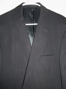 (BA321) MINT STUNNING Versace WOOL & SILK BLACK SELF-STRIPE EVENING BLAZER- 40L - Picture 1 of 7