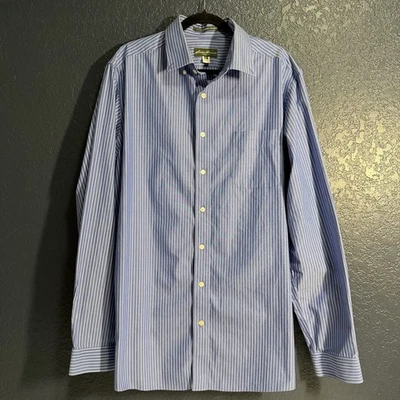 Eddie Bauer Men’s Blue White Striped Button-Down Shirt Size XLT - Image 1 of 4
