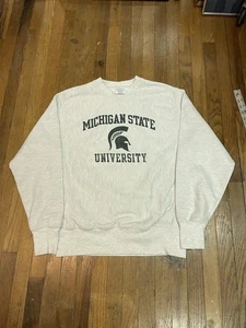 De colección Y2k Michigan State Spartans Champion Tejido Inverso Cuello Redondo Mediano JR34 - Imagen 1 de 5