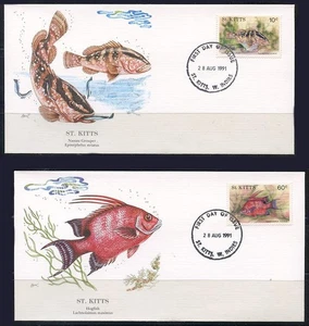 St. Kitts: 1991 Ocean Fish Audubon Society FDCs - Picture 1 of 1
