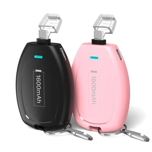 2PCS Mini Keychain Emergency Wireless Charger Portable Power Bank Phone Charge - Picture 1 of 10