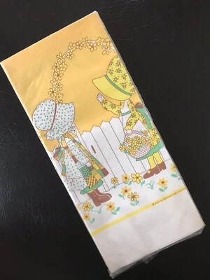 NOS 70’s Vtg Holly Hobby & Friend Paper Tablecloth Daisy Birds UNUSED 4.5’ X 8’ - Image 1 of 4