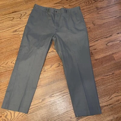 David Taylor Classic Fit Flat Front Pants mens 38x29 Gray Cotton Poly EUC - Image 1 of 4