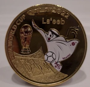 FIFA Fussball-Weltmeisterschaft Katar 2022 Goldmünze Ronaldo Messi Mbappe - Bild 1 von 4