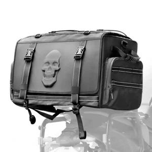 Rear Tail Seat Bag Luggage Bag Black Seat Helmet Bag Universal For Motorcycle - Bild 1 von 18