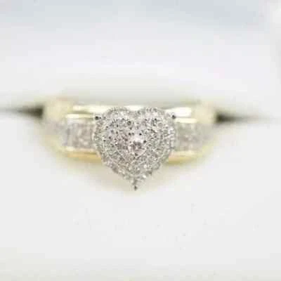 2 CT Round Lab-Created Diamond Heart Shaped Engagement Ring 14k Yellow Gold Fn - Image 1 of 3