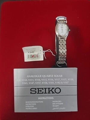 Seiko Solar White Dial Stainless Steel Ladies Watch SUP005P1 NEW with TAG - Image 1 of 4