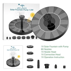 AISITIN Solar Water Fountain Pump for Garden, Ponds, Bird Bath, 6 Nozzles,1.5W - Picture 1 of 8