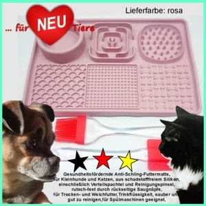 Futter - Leckmatte ROSA ,Hund klein/Katze, Napf, Futtermatte, Antischling, - Bild 1 von 9