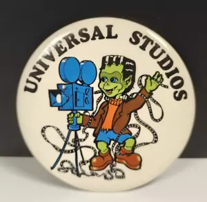 1976 Universal Studios Frankenstein Pinback Button 3” Rare Theme Park Pin - Picture 1 of 3
