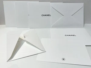 6 x Chanel Small White Envelopes W/ Greeting card ~ 5 x 3.75" - Picture 1 of 1