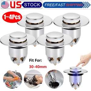 4PCS Bathtub Drain Stopper Bathroom Bath Tub Sink Waste Pop-Up Plug Replacements - Picture 1 of 13