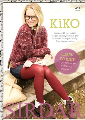 "KiKO" SIRDAR Spinning Limited Knitting Book 451 20 Easy Designs Men Women Girls - Image 1 of 3