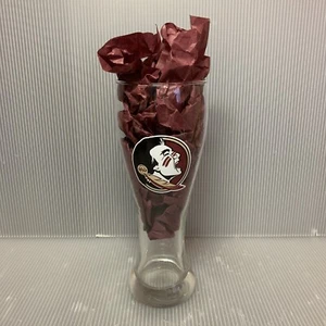 Florida State University FSU Seminoles Beer Pilsner Glass, RARE Man Cave Barware - Picture 1 of 9