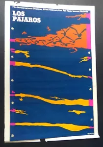 THE BIRDS Raro Poster Silkscreen Originale CUBANO per Classico Film Hitchcock CUBA - Foto 1 di 8