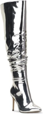 I.N.C. 女式高跟正装靴银色人造漆皮 — 第 1/3 张图片