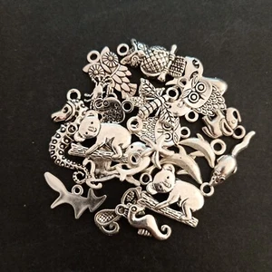 BULK 20pcs RANDOM Antique Silver Animal MIX Charms Pendants DIY AUS Free Postage - Picture 1 of 9