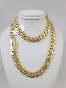 10k Royal Monaco Cuban Link Chain 9.5mm Necklace 24" REAL Yellow Gold - Picture 1 of 9