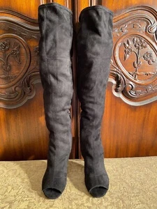 Women' Guess Peep Toe & Heel, Over The Knee Faux Suede Boots Size 9.5 M - Picture 1 of 4