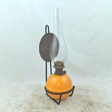 Vtg Kerosene oil Lamp Hanging Lamp Brass Burner Yellow