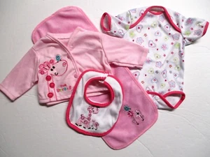 Doll Clothes 19"-22" Baby Doll Clothes Lot #31 Giraffe Shirt BIB + Burp Cloth + - Picture 1 of 2