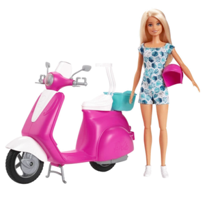 Barbie Doll & Scooter Playset	 GBK85 NEW  - Picture 1 of 6