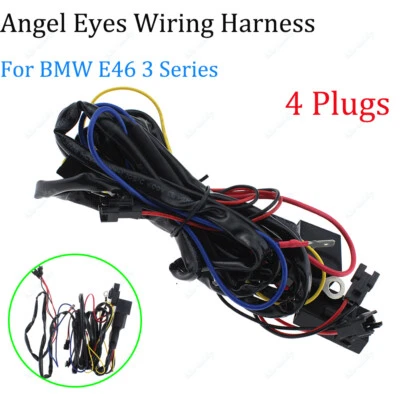 Angel Eyes Wiring Harness Adaptor Extension Lead Four Plugs For BMW E46 3 Series - Image 1 of 4