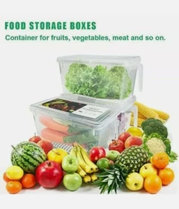 Produce Saver Refrigerator Organizer Bins - 4.5L x 3 SILIVO Storage Containers - Picture 1 of 6