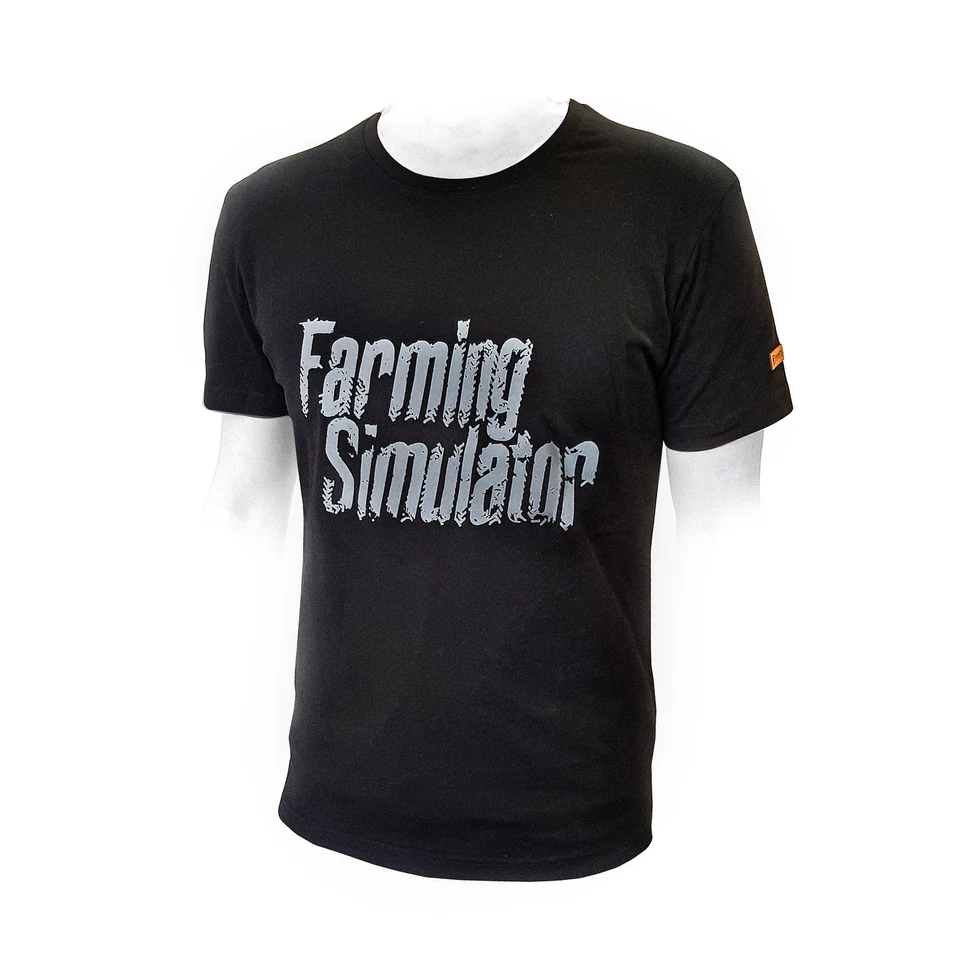 FARMING SIMULATOR Landwirtschafssimulator T-Shirt Größe L 100% Baumwolle Schriftzug grau, schwarz