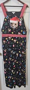 NWT Love on a Hanger One Piece Santa Cat Bib Overalls Jumpsuit Sz XL - Picture 1 of 9
