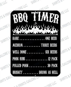 BBQ / Beer Timer Metal Sign - Funny Novelty Father's Day Dad Gift USA MADE - Picture 1 of 1