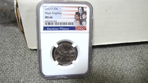 2022- P 25c Maya Angelou American Women Quarter NGC MS66 - Foto 1 di 2