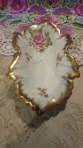 Alfiler Herend Hungría Pintado a Mano Patrón Rosa Bandeja Alfiler Hoja Plato - Imagen 1 de 5