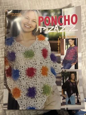 PONCHO PIZAZZ ~ 4 DESIGNS TO CROCHET ~ Leisure Arts Leaflet #3890 - Image 1 of 4