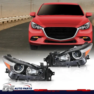 FAROS TRANSPARENTES FAROS HALÓGENOS NEGROS IZQUIERDA + DERECHA APTOS PARA MAZDA 3 2017-2018  Foto 1 de 4