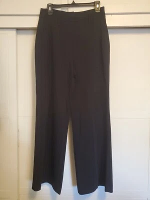 ELIE TAHARI 女式正装裤子 8 码黑色宽腿高休闲裤 — 第 1/4 张图片