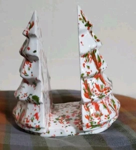 Vintage SELTEN MCM Keramik Multicolor Weihnachtsbaum Serviette/Halter Karte/Candie - Bild 1 von 12