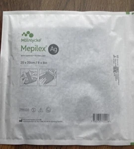 Mepilex Ag Antimicrobial Soft Silicone Absorbent Foam Dressing 8x8in 1pack - Picture 1 of 1