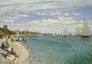 Claude Monet Regatta at Sainte Adresse 1867 Vintage Poster Wall Art Print - Picture 1 of 7
