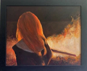 Sale-Original oil painting Impressionist redhead woman, 16x20 , J Smith. - Picture 1 of 7