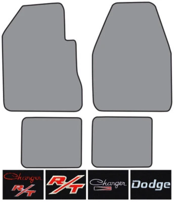 1966-1970 Dodge Charger 4 Speed Loop Carpet Logo Floor Mat 4pc Foto 1 de 2