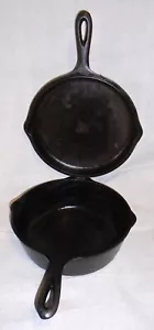 Cast Iron Pot W/Hinged Skillet Lid Bread Making 8FS W/ Lid 4 IN 1 Set USA READ - Picture 1 of 16