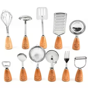 Set cucina 11 pezzi Smile Face utensili spatola antiaderente utensili cottura faggio - Foto 1 di 7