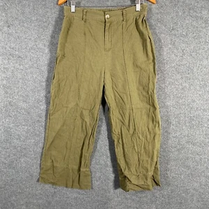 Joie Pants Womens Medium Green Capri Linen Culottes Wide Leg Boho Ladies - Picture 1 of 14