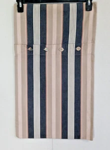 IKEA ALVINE Beige/Navy Striped Lumbar Pillow Case Sham w/Button Closure Nautical - Picture 1 of 6